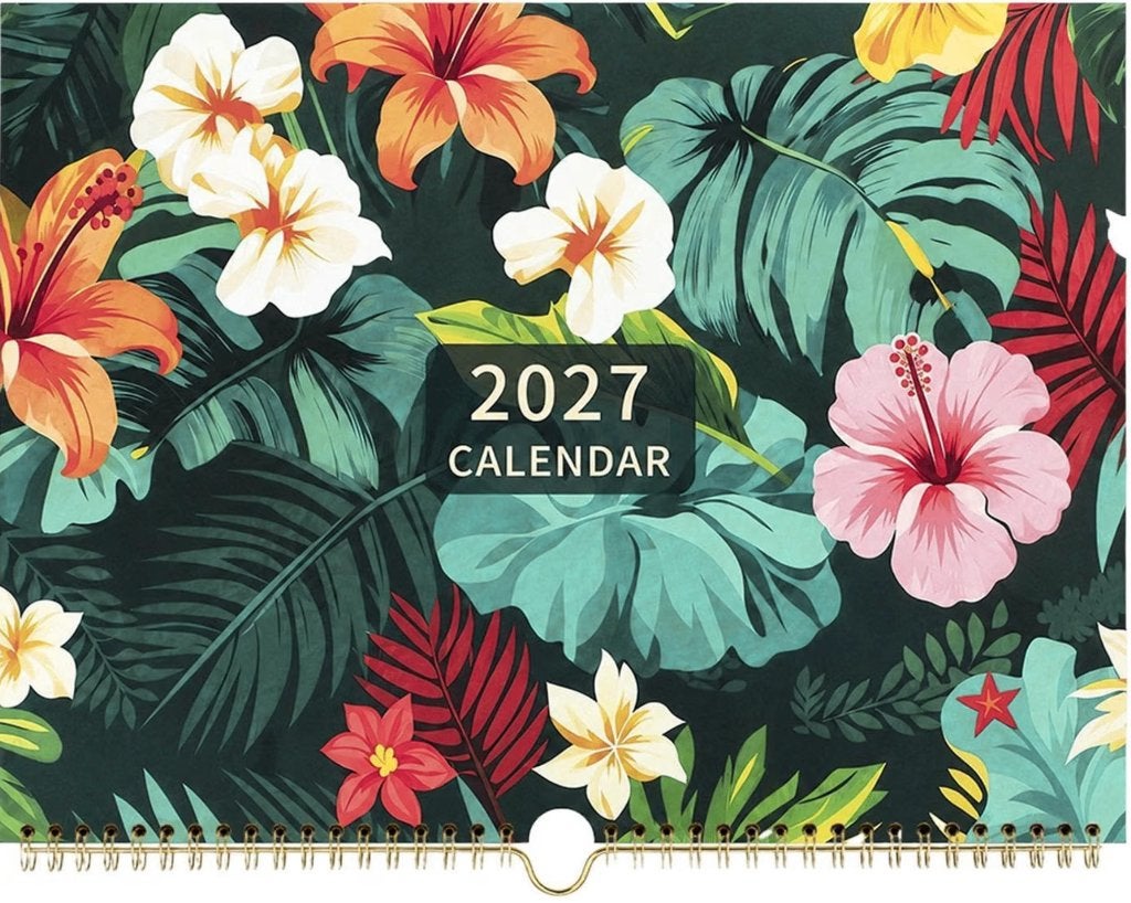 2027 Wandkalender - Bloemen Maandplanner, Groot Blok Ontwerp, Verzenden, Maandkalender, Nieuw
