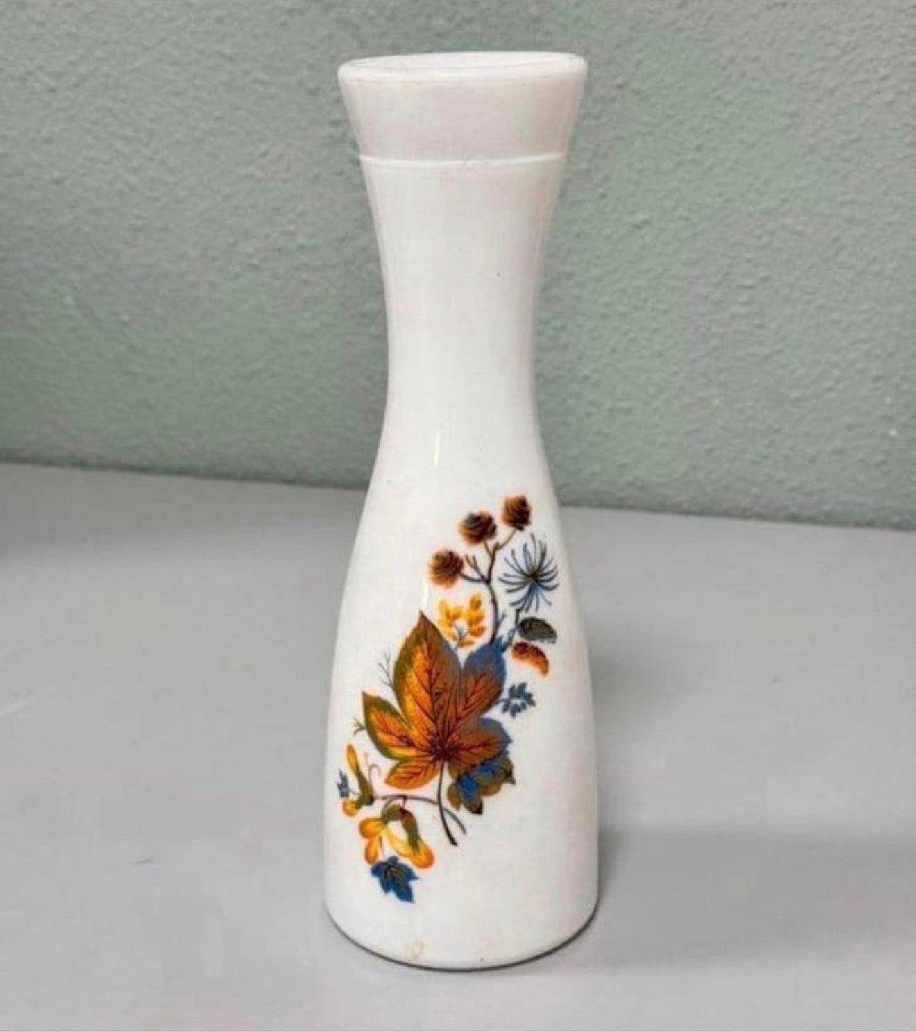 Antiek Vintage wit witte Vaas 25cm met bloemen bloem paint, Antiek en Kunst, Ophalen of Verzenden