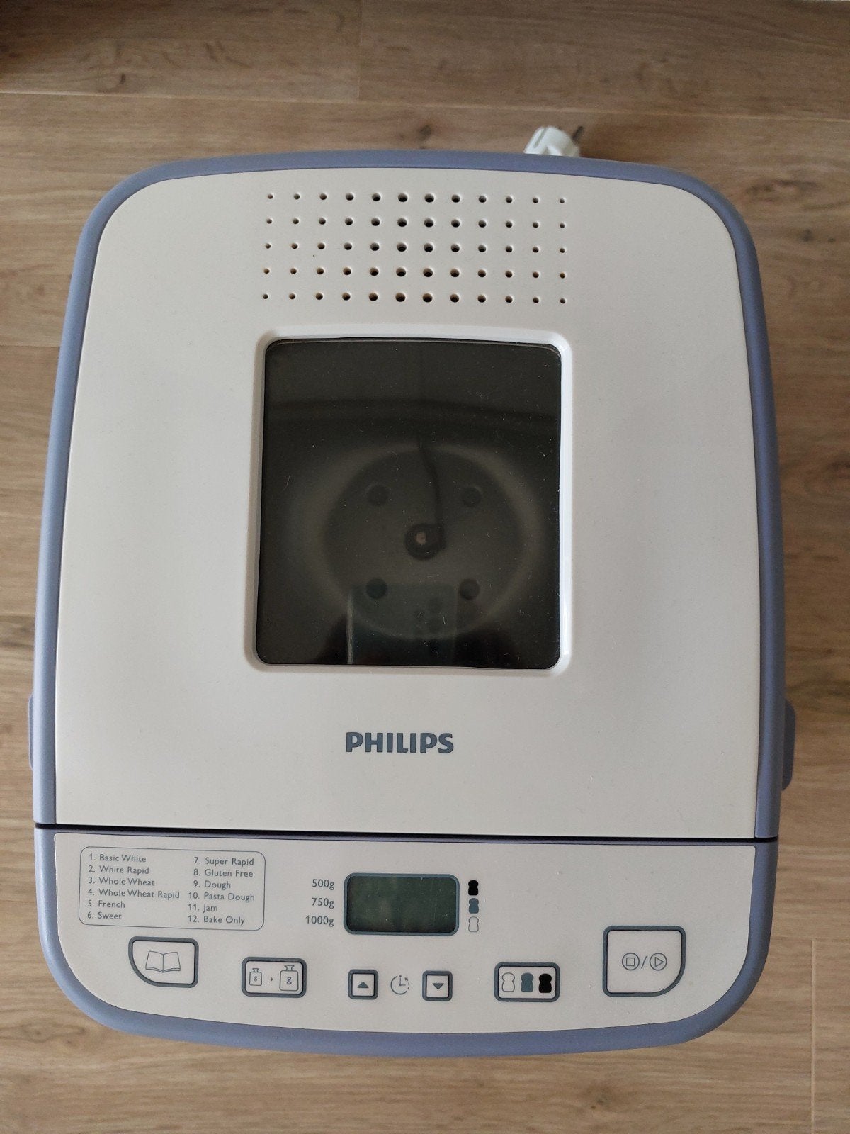 Philips broodbakmachine (HD9020), Kijkvenster, 800 tot 1200 gram deeg, Zo goed als nieuw, Ophalen