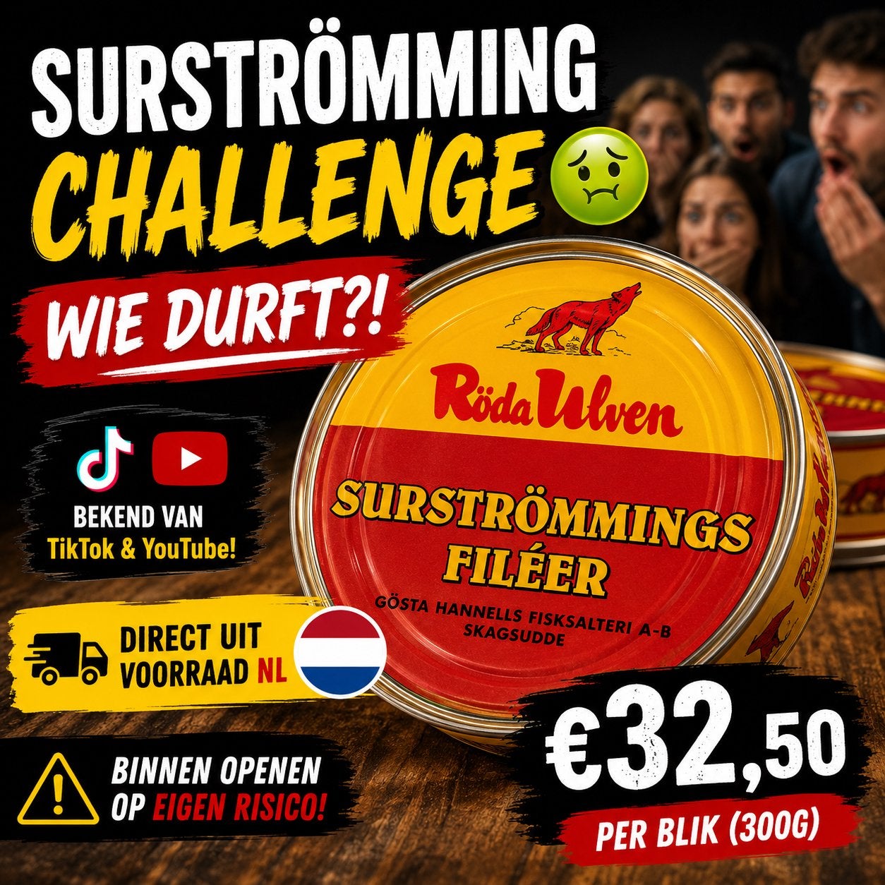SURSTRÖMMING CHALLENGE  | TikTok/YouTube | Wie durft?!, Ophalen of Verzenden