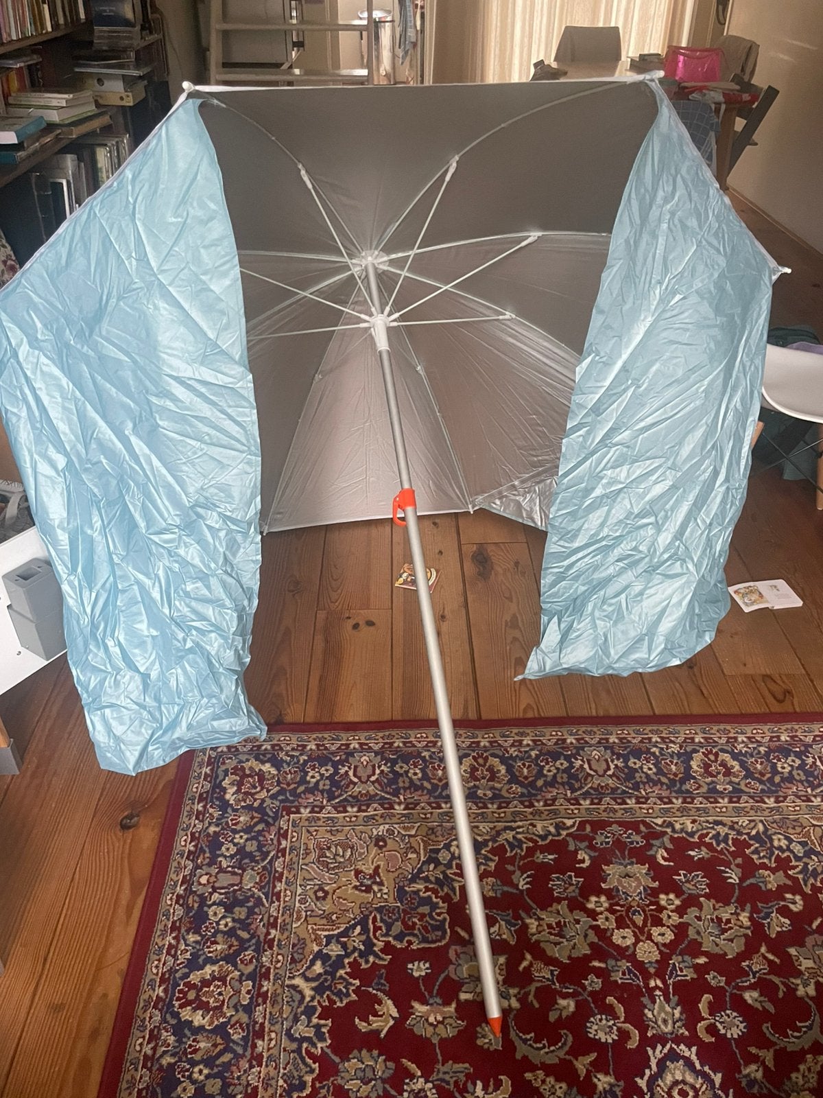 HEMA parasol + windscherm, Caravans en Kamperen, Windschermen, Zo goed als nieuw, Ophalen of Verzenden