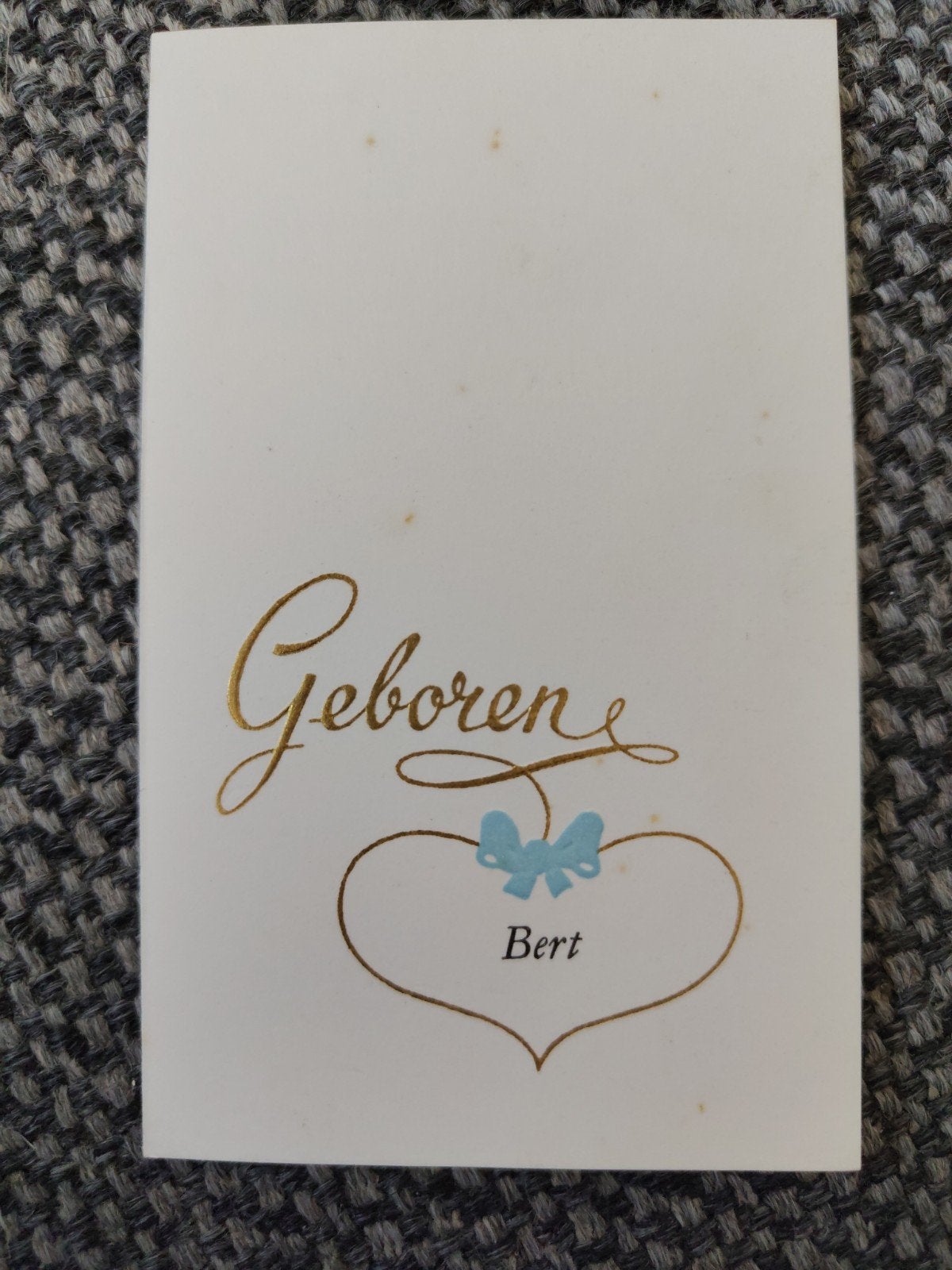 Bert, Verzamelen, Ophalen of Verzenden, Voor 1970, Geboortekaartje
