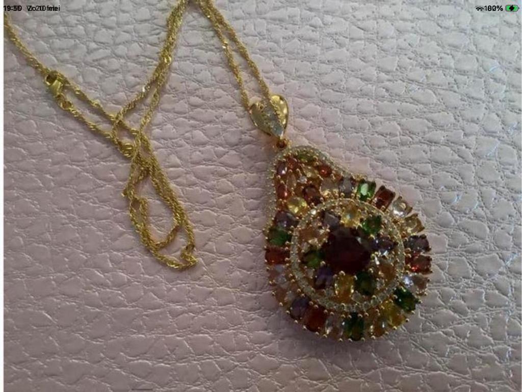 Zeer mooi nieuw set ketting hanger zirkoon 18 k verguld, Overige materialen, Overige voorstellingen, Verzenden, Nieuw