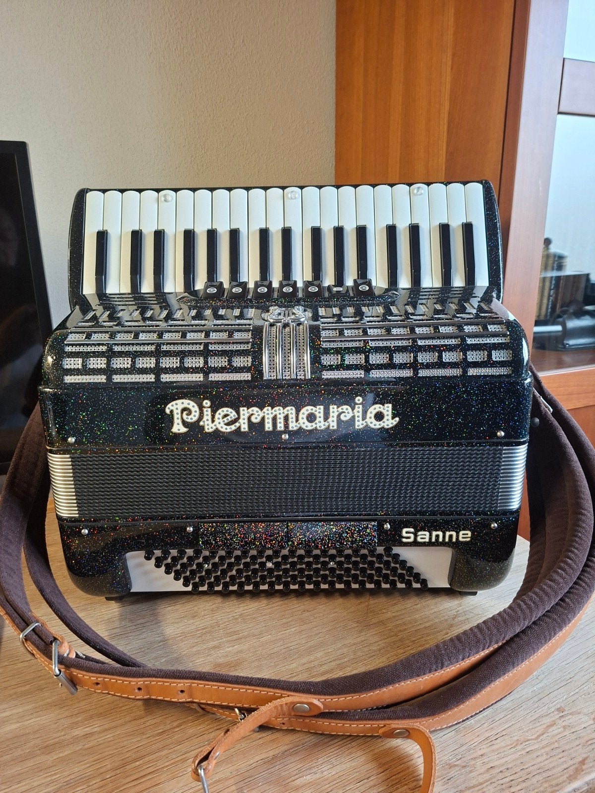 Accordeon Piermaria made in France, Muziek en Instrumenten, Met koffer, Toetsaccordeon, Zo goed als nieuw, 96-bas