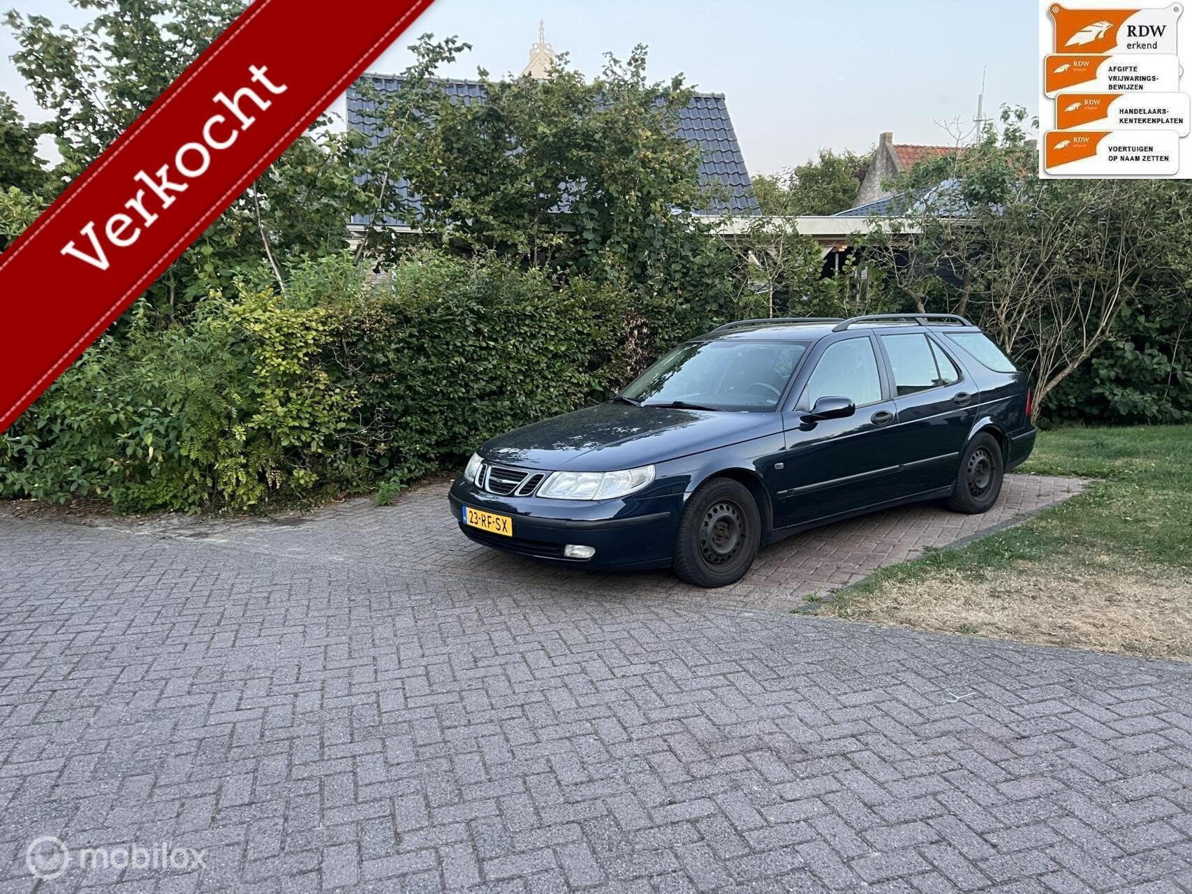 Sportieve Saab 9-5 Estate 2.3t Linear Lpg/G3 bj 2005 nwe apk, Auto's, Voorwielaandrijving, 4 cilinders, 2290 cc, Blauw