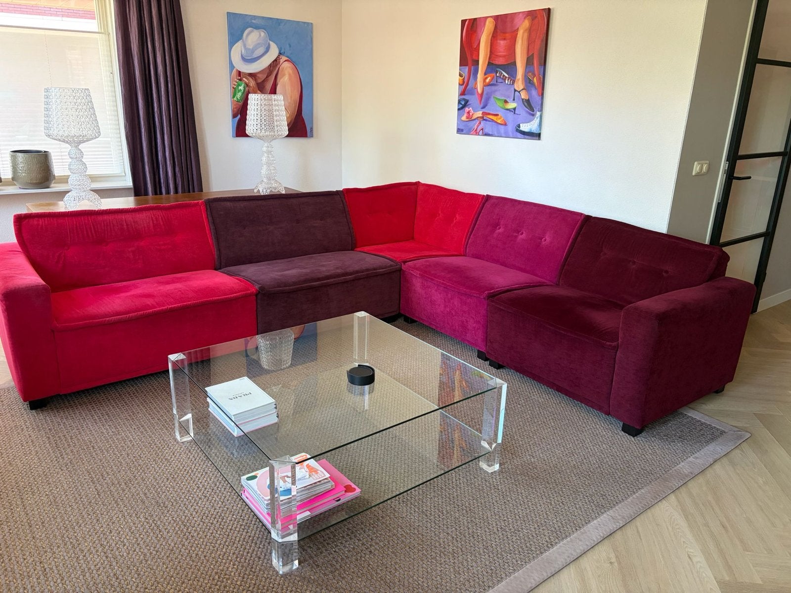 Prachtige Dutch Seating Company elementenbank, Ophalen, Gebruikt, Hoekbank, 300 cm of meer