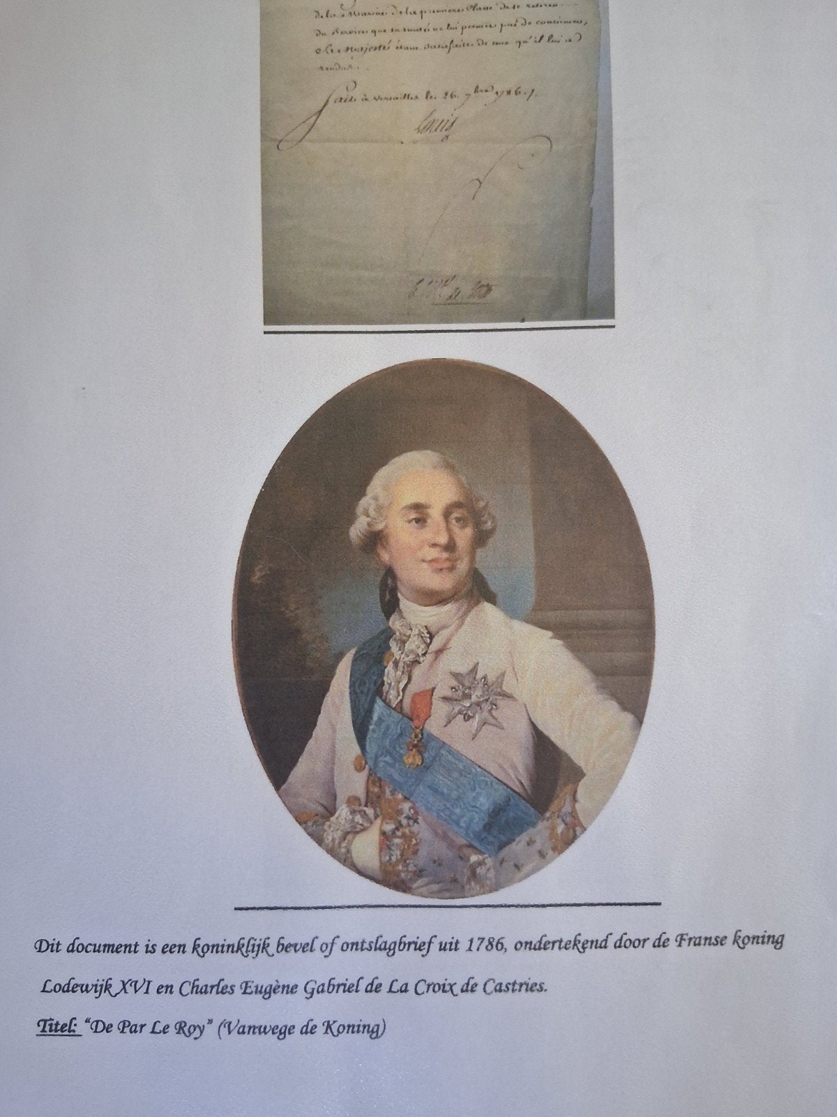 Manuscript koning Lodewijk XVI, 1786, Antiek en Kunst, Ophalen of Verzenden