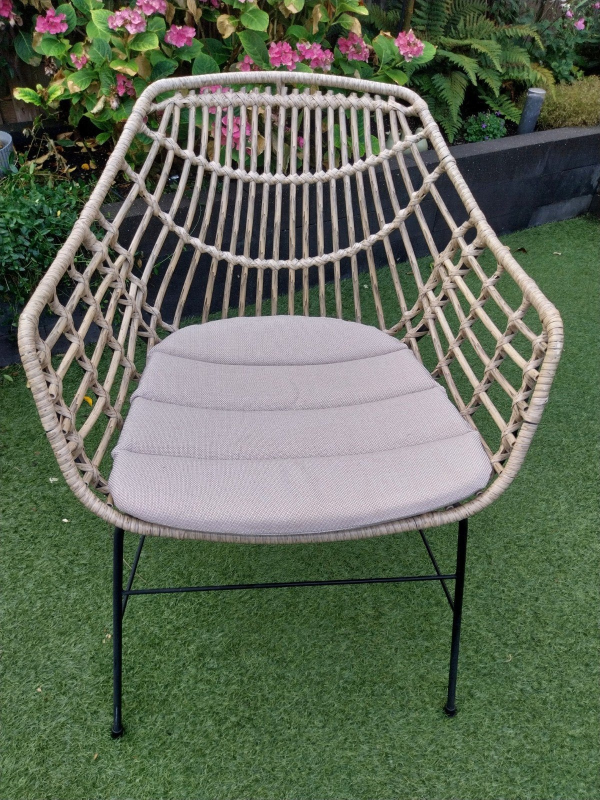 4 tuinstoelen met kussens, zo goed als nieuw, Ophalen, Zo goed als nieuw, Wicker