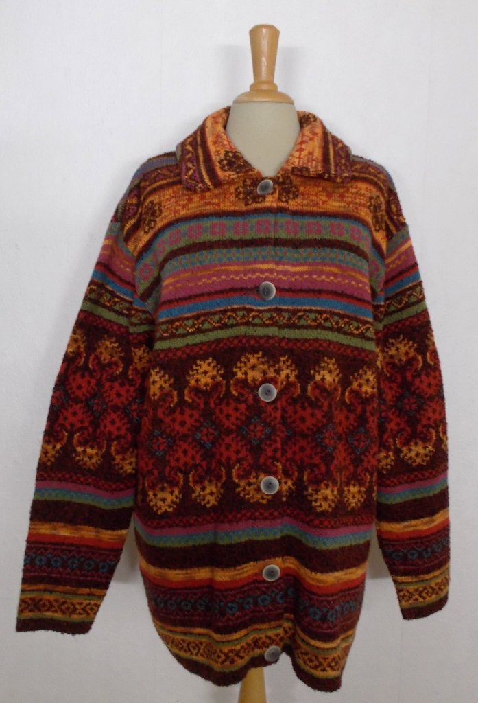 Vrolijk mooie kleuren print vest! L/XL, Verzenden, Zo goed als nieuw, Maat 42/44 (L), Overige kleuren