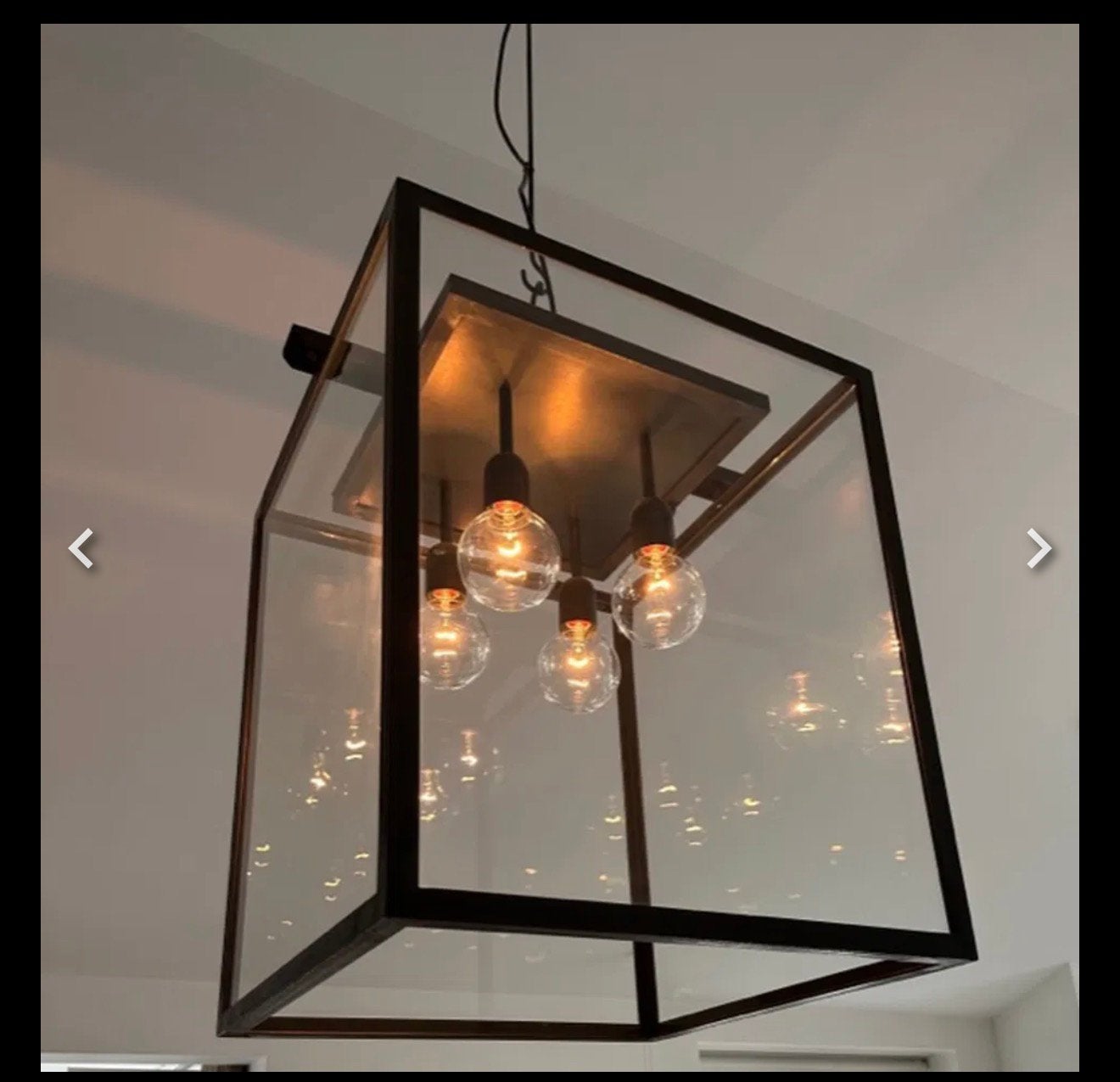 Cubo stalen hanglamp- groot!, Huis en Inrichting, Lampen | Hanglampen, Ophalen, Gebruikt, Glas