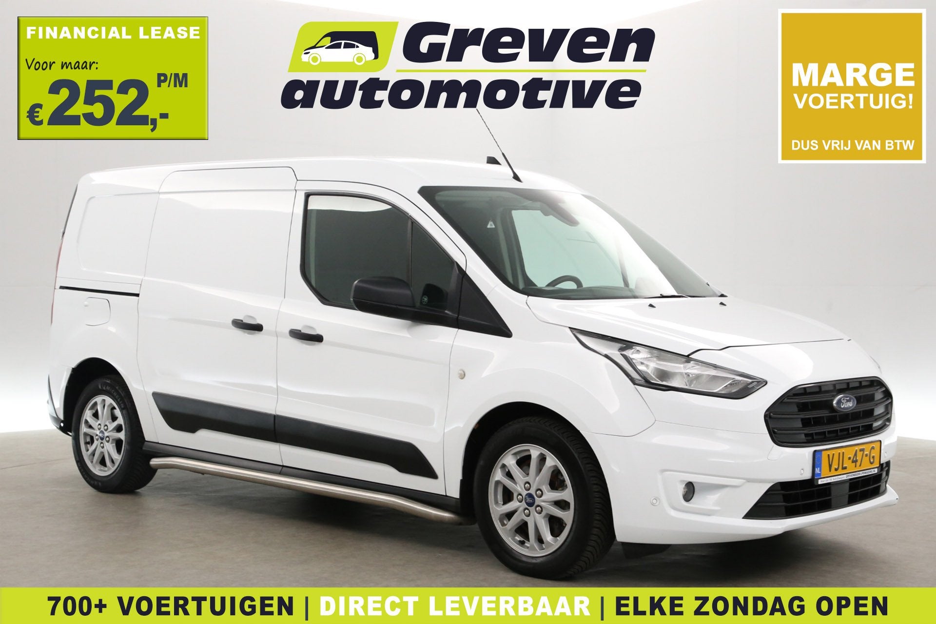 Ford Transit Connect 1.5 L2 100PK | Marge | 3 Zits | Airco |, Auto's, Voorwielaandrijving, 1350 kg, Gebruikt, Euro 6