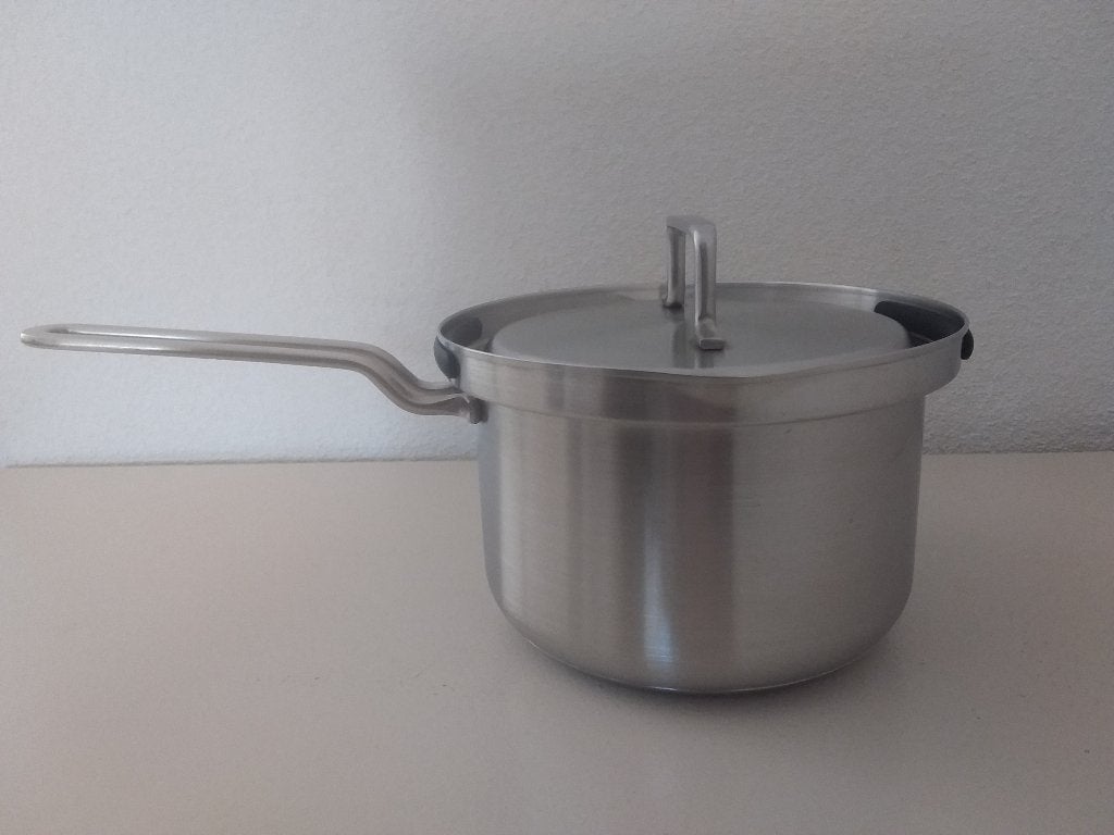 Gero Alurre steelpan met deksel 16 cm, Huis en Inrichting, Keuken | Potten en Pannen, Ophalen, Gebruikt, Pannenset, Rvs
