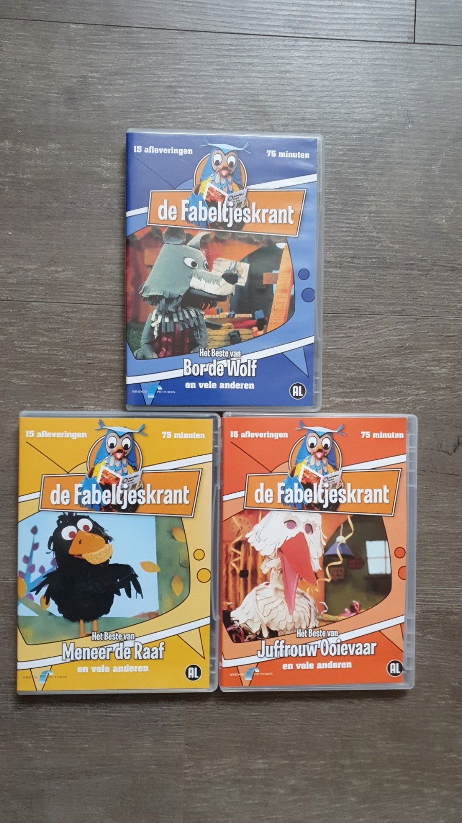 3 dvd's van de Fabeltjeskrant: Bor, Meneer de Raaf, Juffrouw, Alle leeftijden, Poppen, Ophalen of Verzenden, Zo goed als nieuw