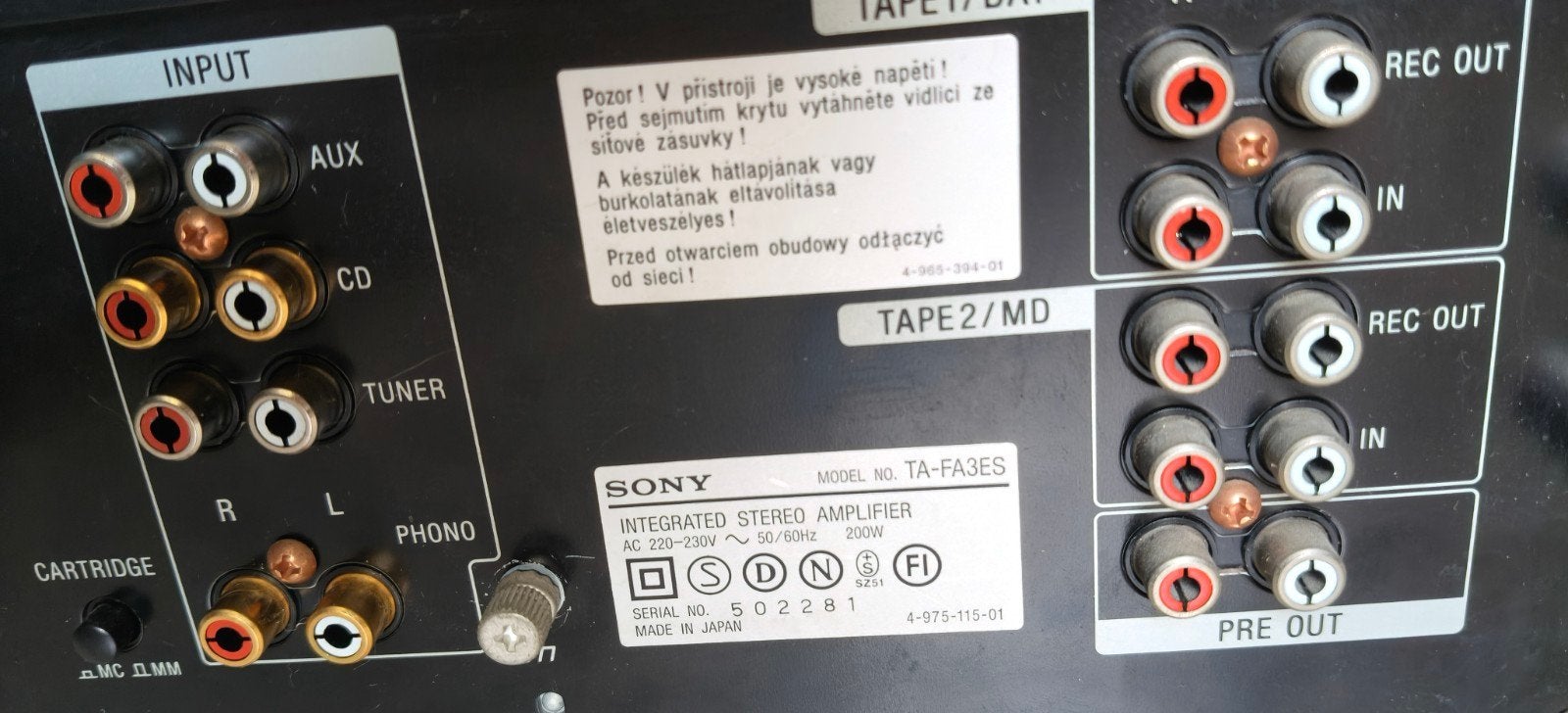 Sony TA-FA3ES Versterker - Goed Functionerend, Ophalen, Gebruikt, Sony
