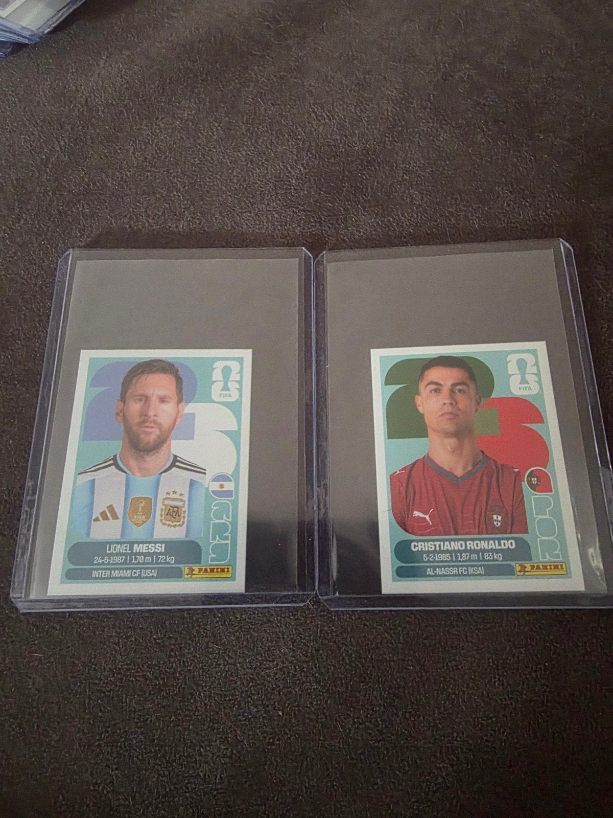 Panini FIFA World Cup 2026 Messi & Ronaldo Sticker, Ophalen of Verzenden, Zo goed als nieuw, Meerdere stickers