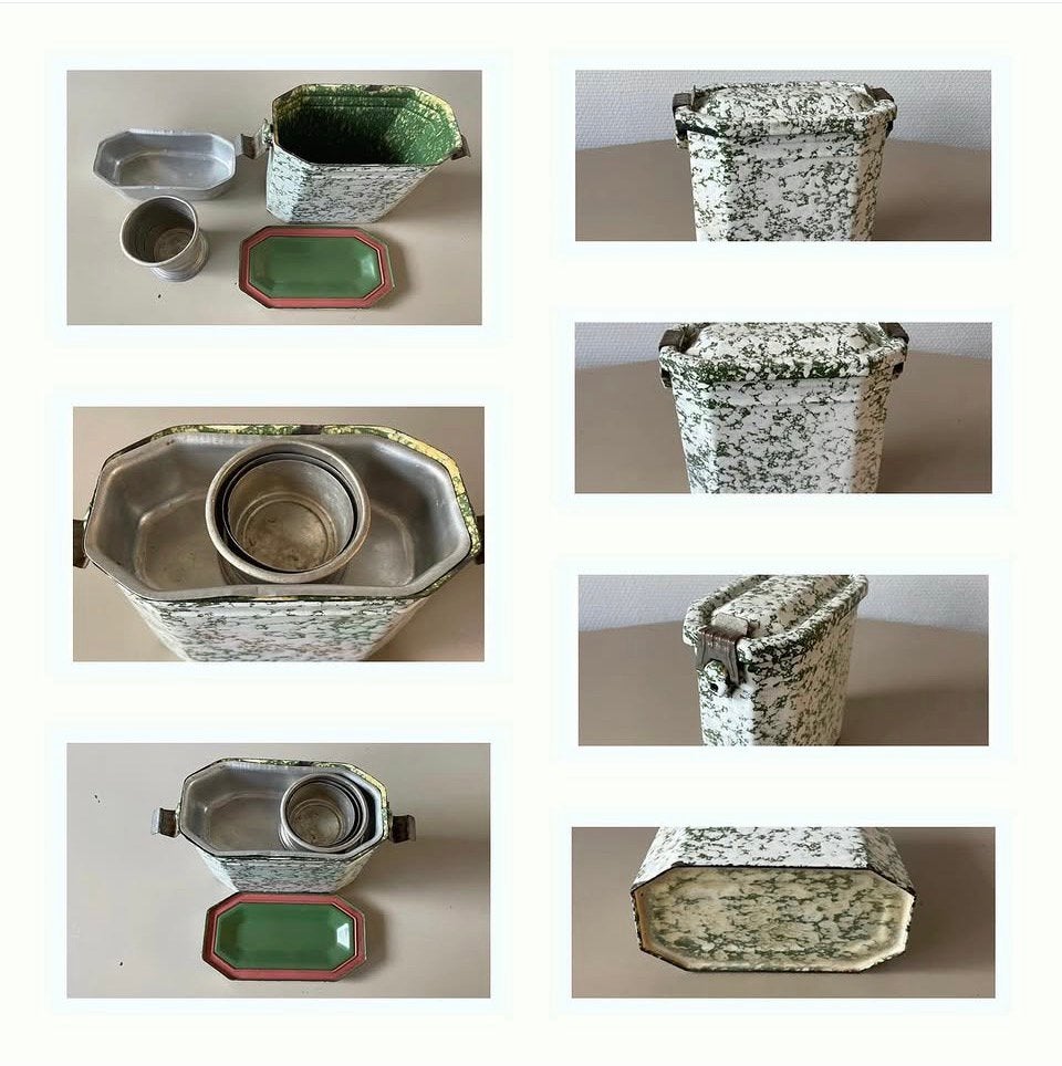 Franse lunchbox emaile, Ophalen of Verzenden