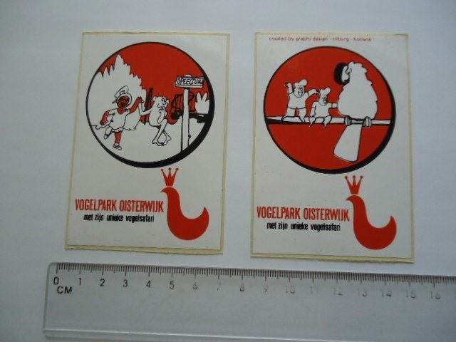 sticker oud Oisterwijk Vogelpark zoo dierentuin vogel strip, Verzenden, Zo goed als nieuw, Bedrijf of Vereniging