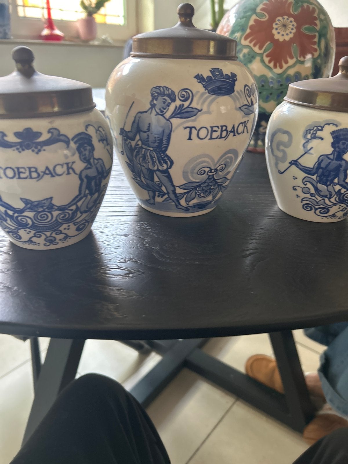 Set van 3 Goedewaagen Holland Delfts Blauw Tabakspotten, Antiek en Kunst, Antiek | Porselein, Ophalen of Verzenden