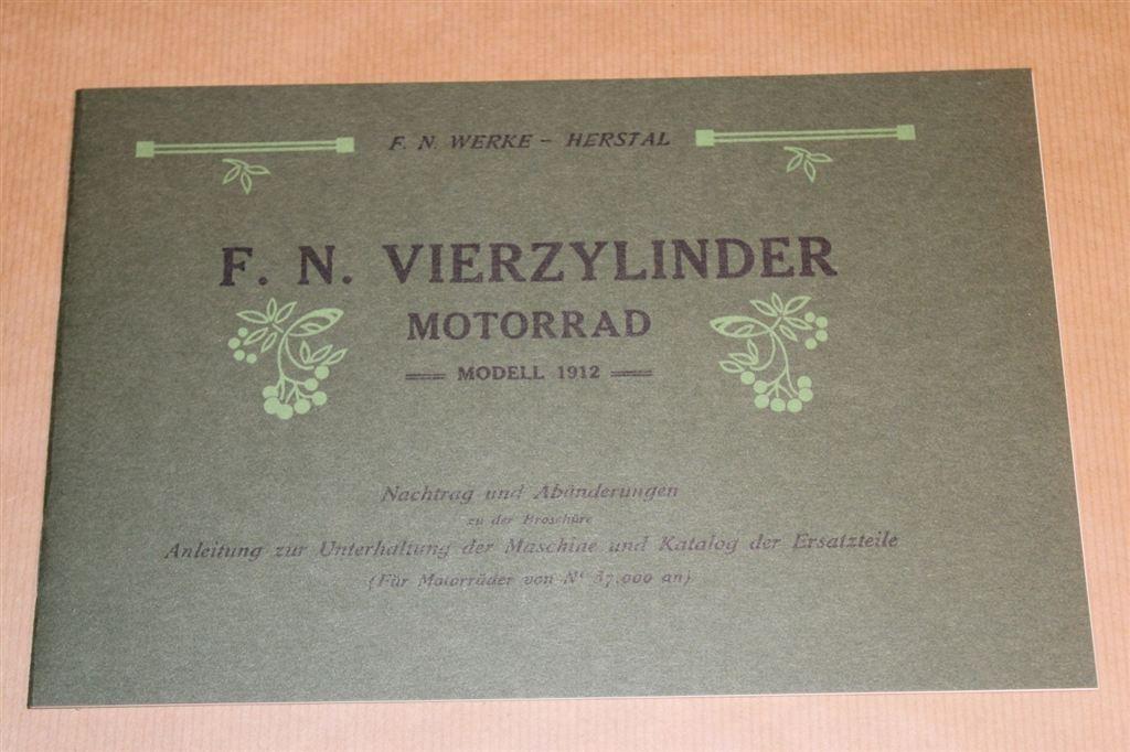 Zeldzame catalogus - F.N. Vierzylinder Motorrad 1912 !!, Ophalen of Verzenden, Zo goed als nieuw