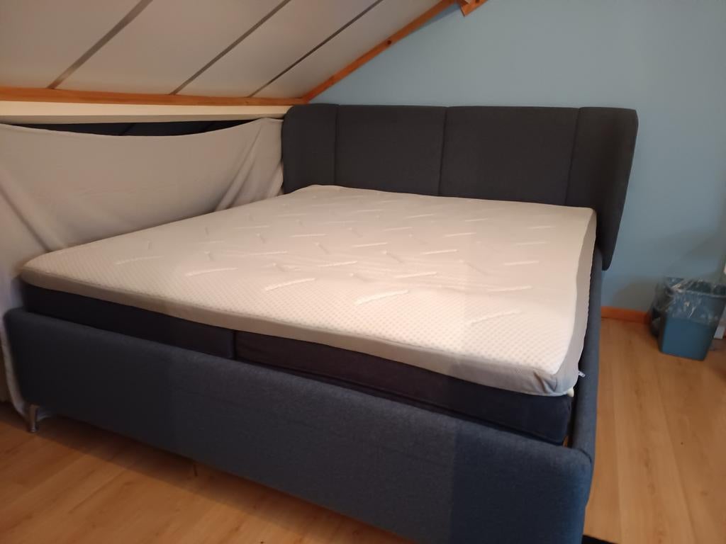 2-persoons bed 180x200 met 4 laden, Blauw, Tweepersoons, Ophalen of Verzenden, Zo goed als nieuw