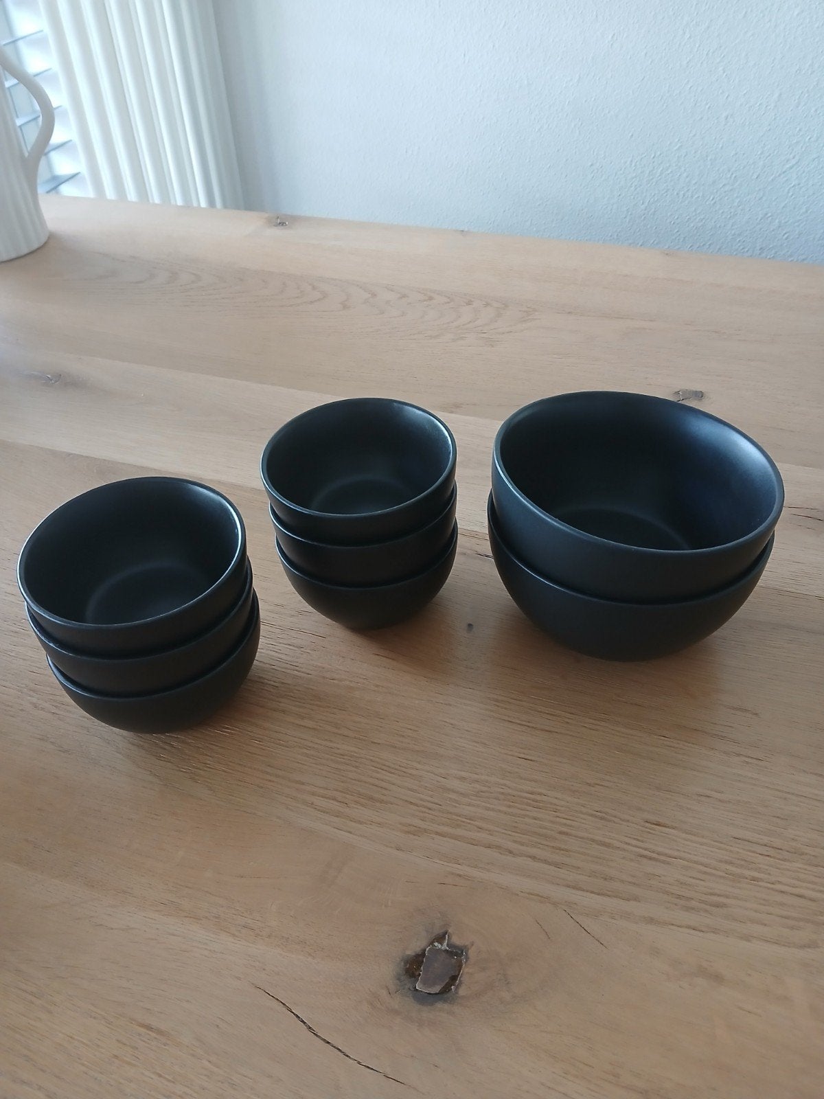 Set van 8 zwarte schaaltjes van Cook! Servies, Porselein of Keramiek, Schaal, Vaatwasserbestendig, Rond