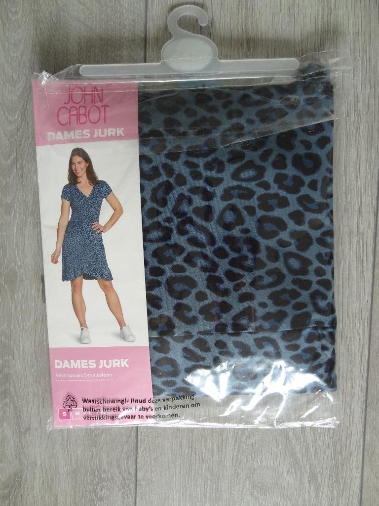 NIEUW! Dames Jurk Maat S Blauw Panterprint >Snelle Verzendin, Kleding | Dames, Jurken, Blauw, Nieuw, Ophalen of Verzenden, Knielengte