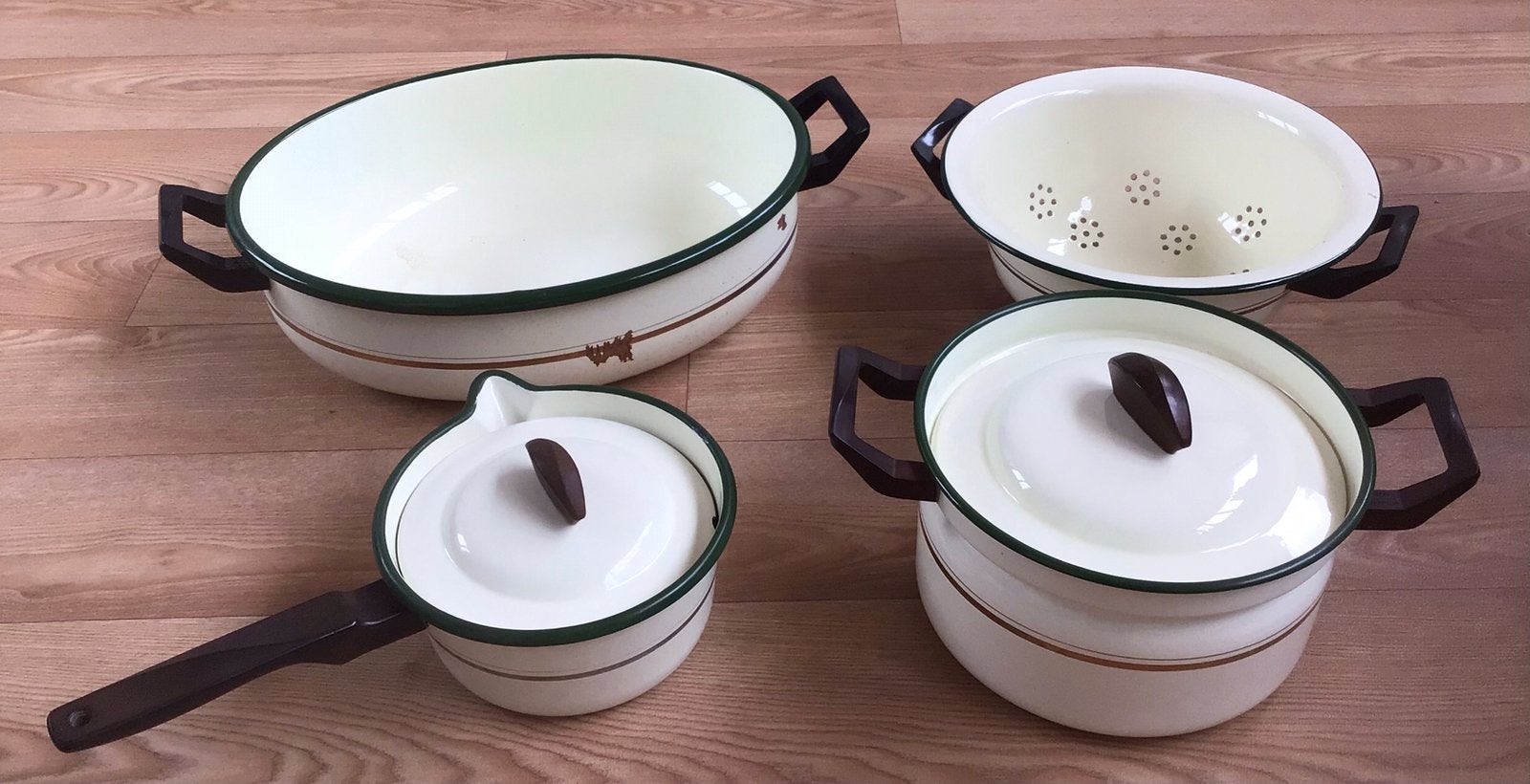 Vintage pannenset, Huis en Inrichting, Ophalen of Verzenden, Gebruikt
