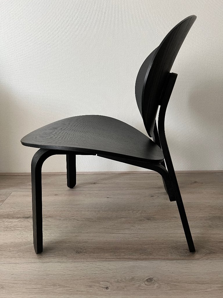 IKEA FRÖSET lounge chair / fauteuil black oak veneer, Ophalen, Gebruikt, 75 tot 100 cm, 50 tot 75 cm