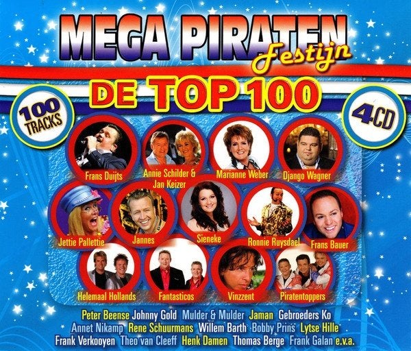 Mega Piraten Festijn Top 100 - 4 cd's, Ophalen of Verzenden, Zo goed als nieuw, Nederlandstalig, Boxset