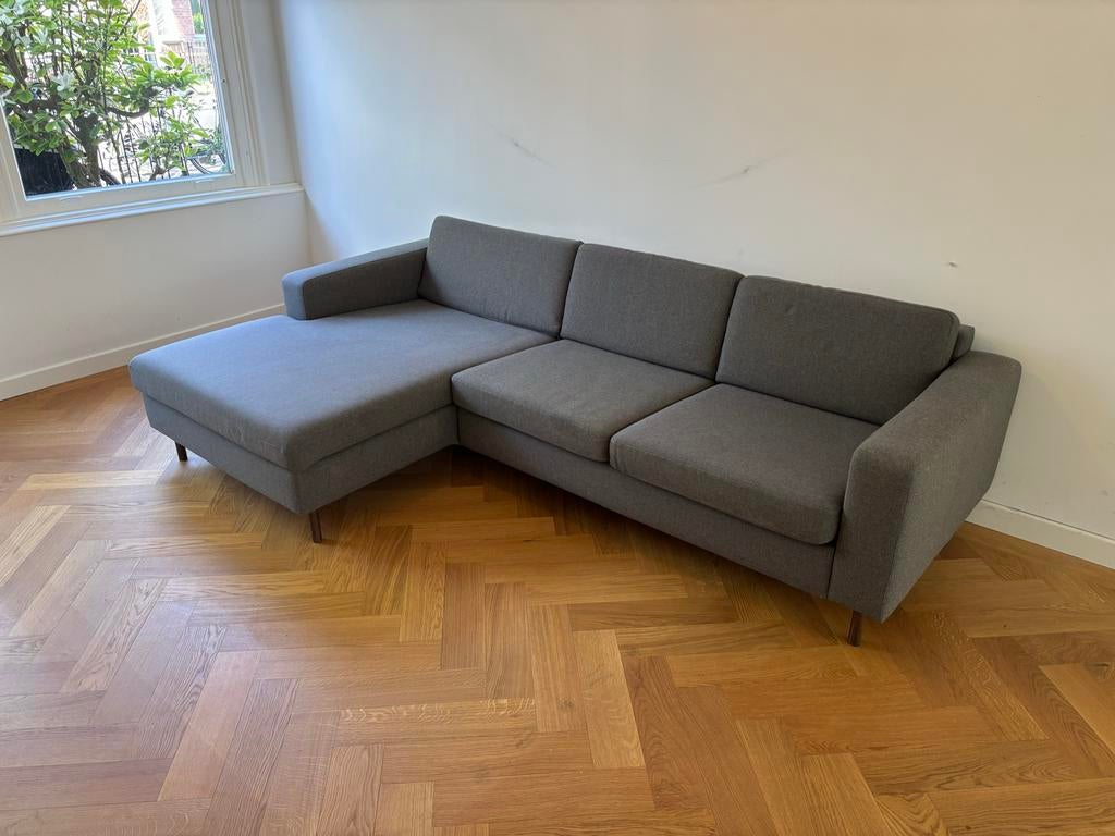 Donkergroene hoekbank van Bolia, Ophalen, 125 tot 150 cm, Zo goed als nieuw, Stof