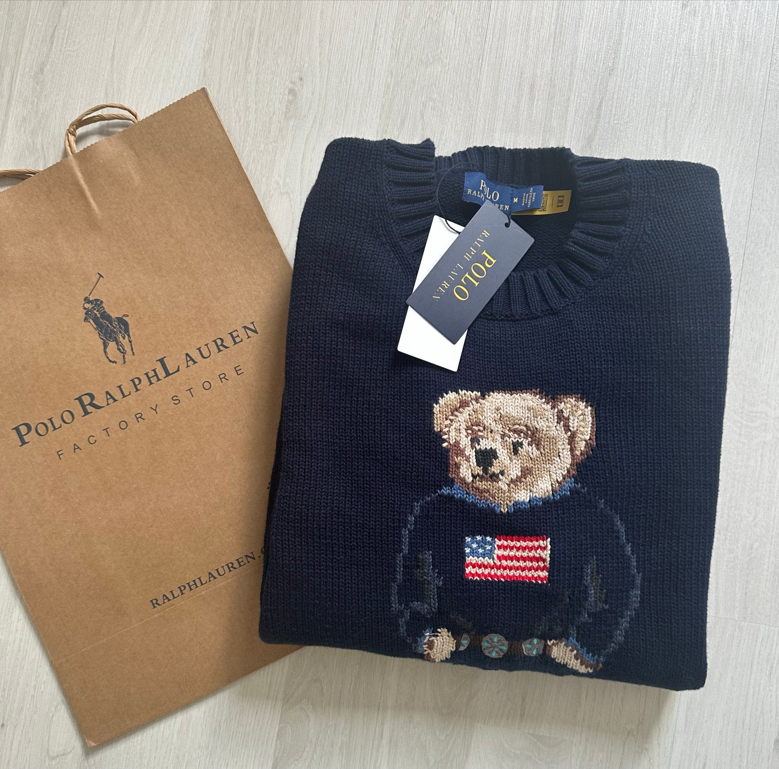 Nieuwe Polo Ralph Lauren Bear Trui Maat M, Ophalen of Verzenden, Nieuw, Maat 48/50 (M), Blauw