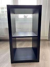Kallax 2 vaks open kast vakkenkast 2x1 zwart Ikea, Ophalen, 5 laden of meer, 50 tot 100 cm, Zo goed als nieuw