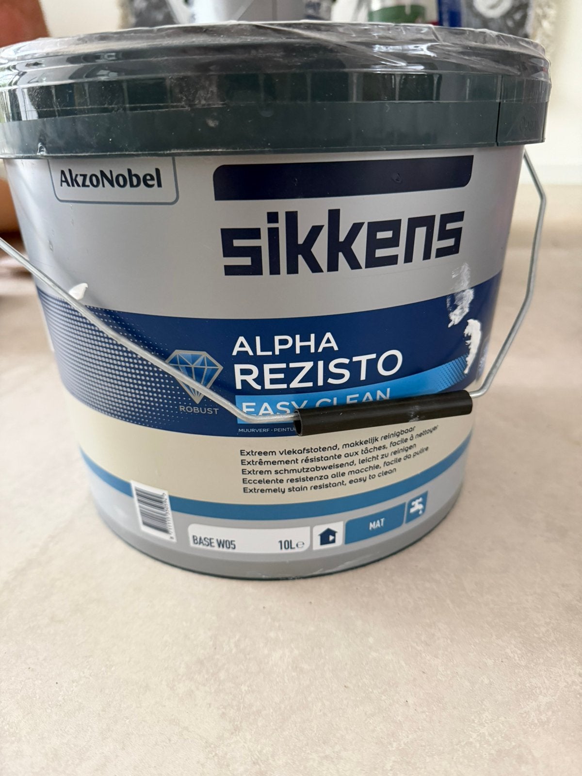 Sikkens alpha Rezisto easy clean 10 L wit, Ophalen, Zo goed als nieuw, Wit