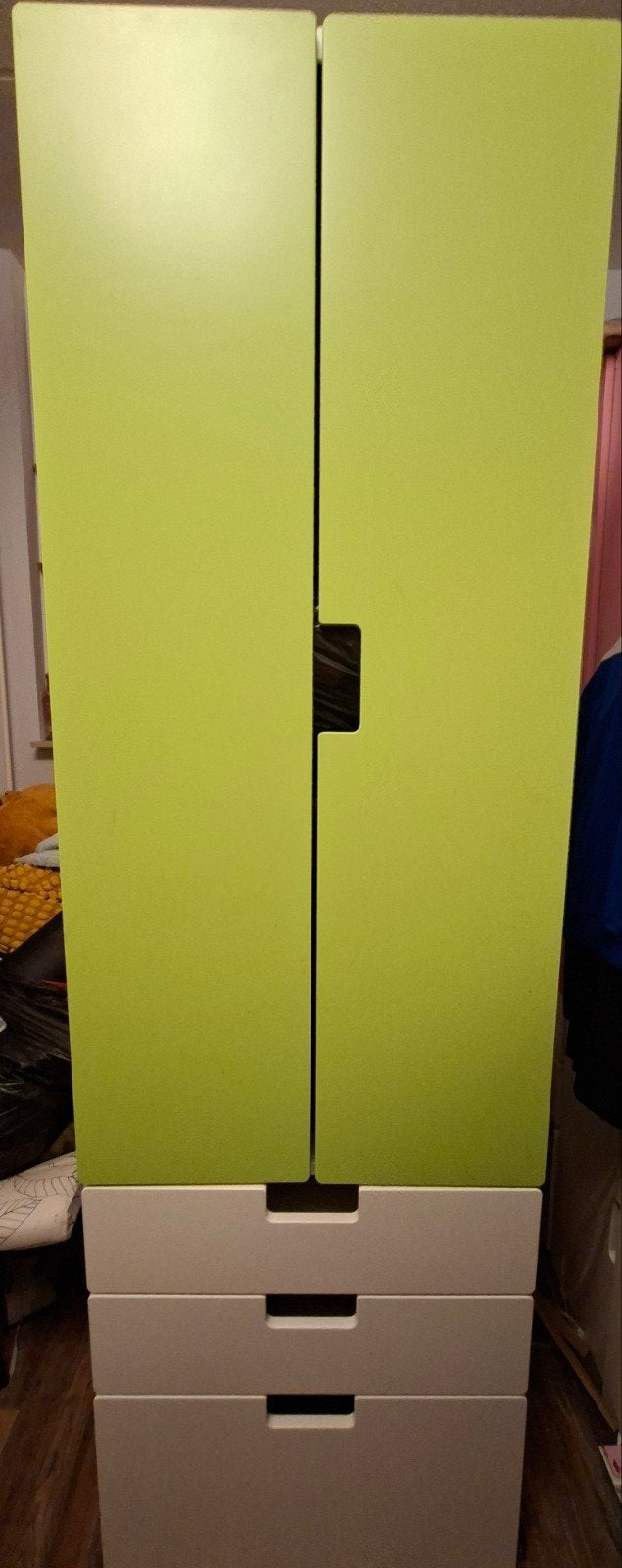 Groene kledingkast met lades, Ophalen, Gebruikt