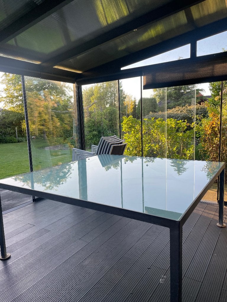 Tafel geschikt voor zowel binnen als buiten, Ophalen, 150 tot 200 cm, Vierkant, Vijf personen of meer