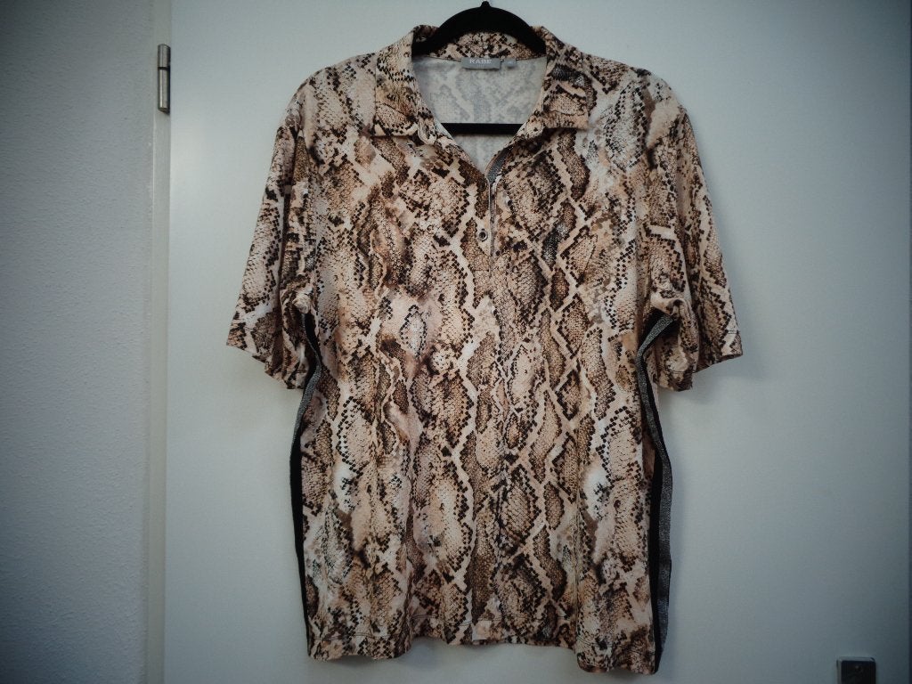 Rabe top met korte mouw, bruin slangenmotief, maat 46, Rabe, Bruin, Maat 46/48 (XL) of groter, Ophalen of Verzenden