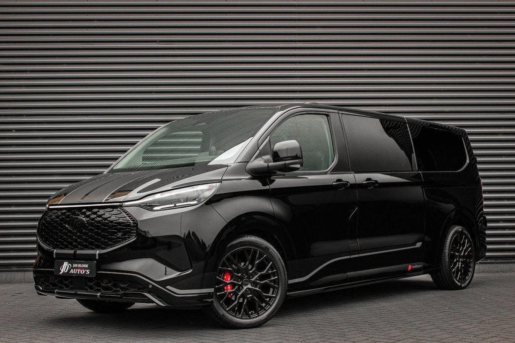 Ford E-Transit Cust. 320 L2H1 Sport 71 kWh DC DUBBEL CABINE, Auto's, Automaat, Achterwielaandrijving, Zwart, Nieuw