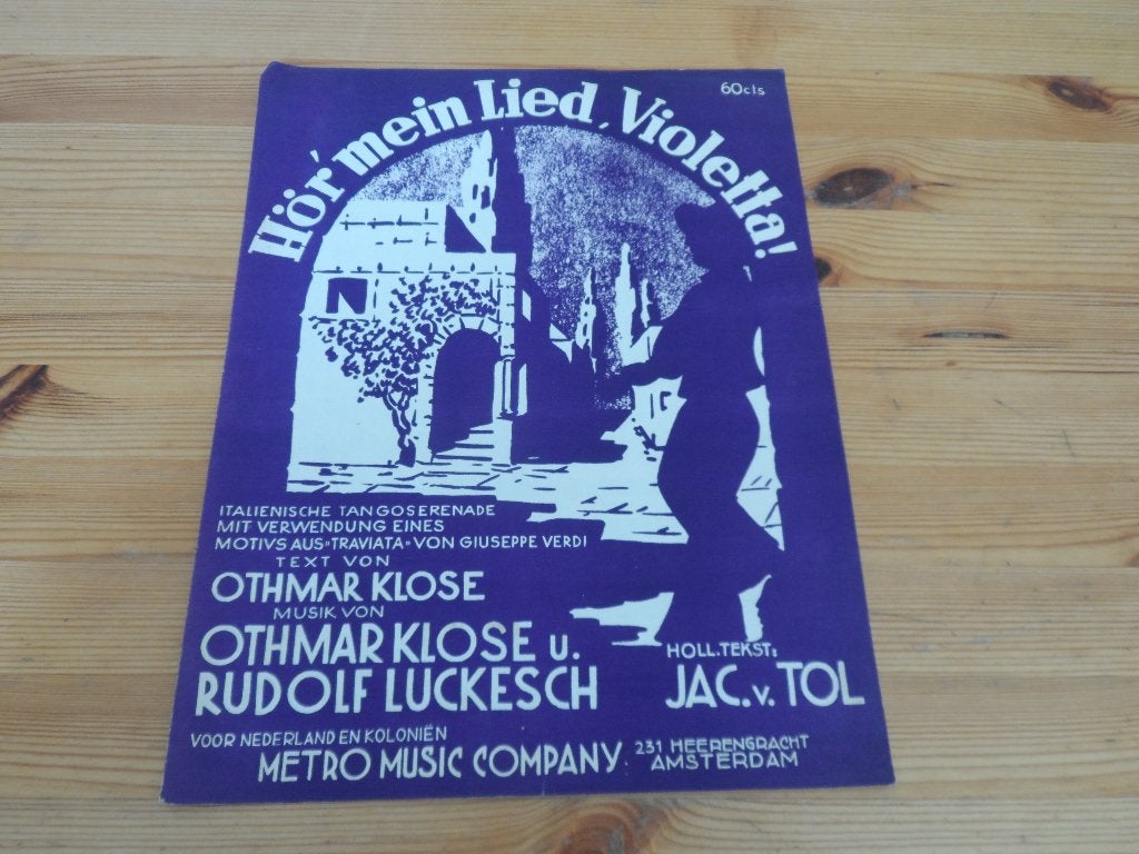 Hor mein lied violetta - klose / lukesch, Muziek en Instrumenten, Piano, Gebruikt, Ophalen of Verzenden, Artiest of Componist