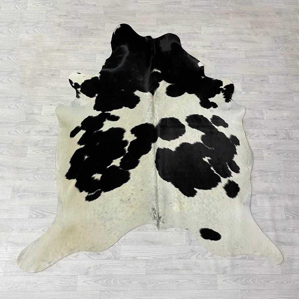 Koeienhuid zwart creme 225x195cm | Lederstore, Landelijk, modern, Scandinavisch, industrieel, 150 tot 200 cm, Overige vormen, Zwart