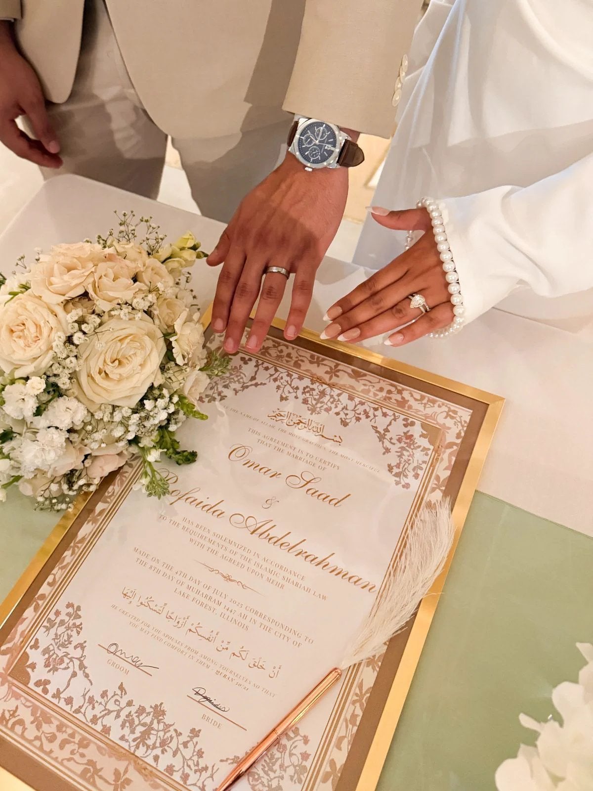 Gepersonaliseerd Islamitisch Huwelijkscontract met Lijst, Ophalen of Verzenden, Nieuw