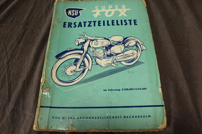 NSU Super Fox 1956 motorrad ersatzteil liste onderdelen boek, Ophalen of Verzenden, Overige merken