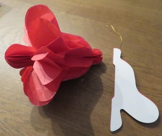 50 CENT OF GRATIS 2x Uitvouwbare papieren kerstklok rood, Diversen, Kerst, Ophalen, Nieuw