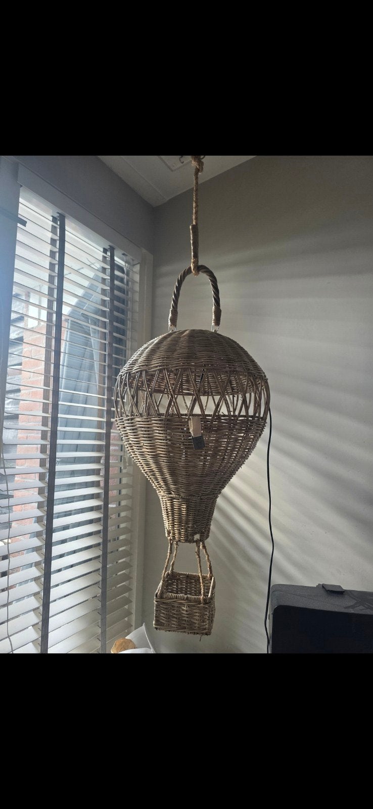 Riviera Maison Grote Luchtballon Lamp - Rotan Hanglamp, Ophalen, Overige materialen, Minder dan 50 cm, Landelijke, Bohemian, Speels