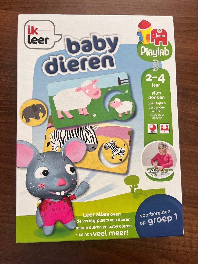 Jumbo Playlab Ik Leer Baby Dieren - Educatief Spel, Ophalen, Zo goed als nieuw, Puzzelen