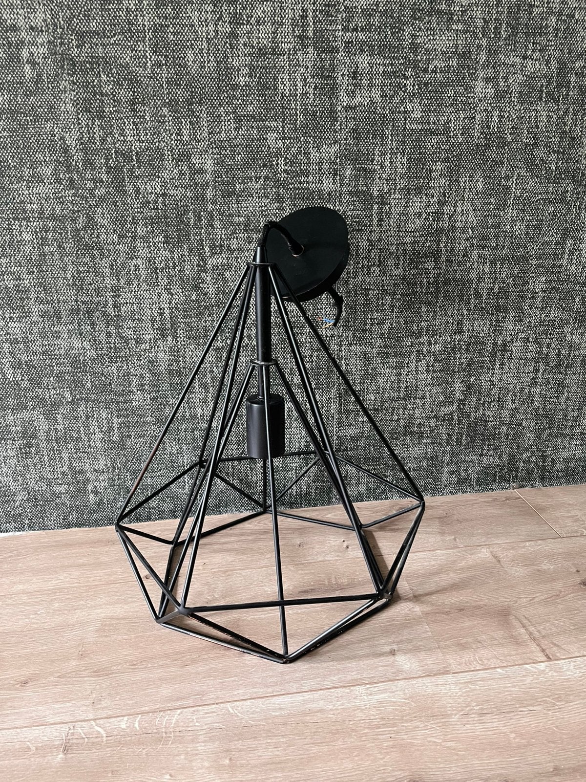 Zwarte hanglamp, Ophalen, Gebruikt, Zwart, Rond