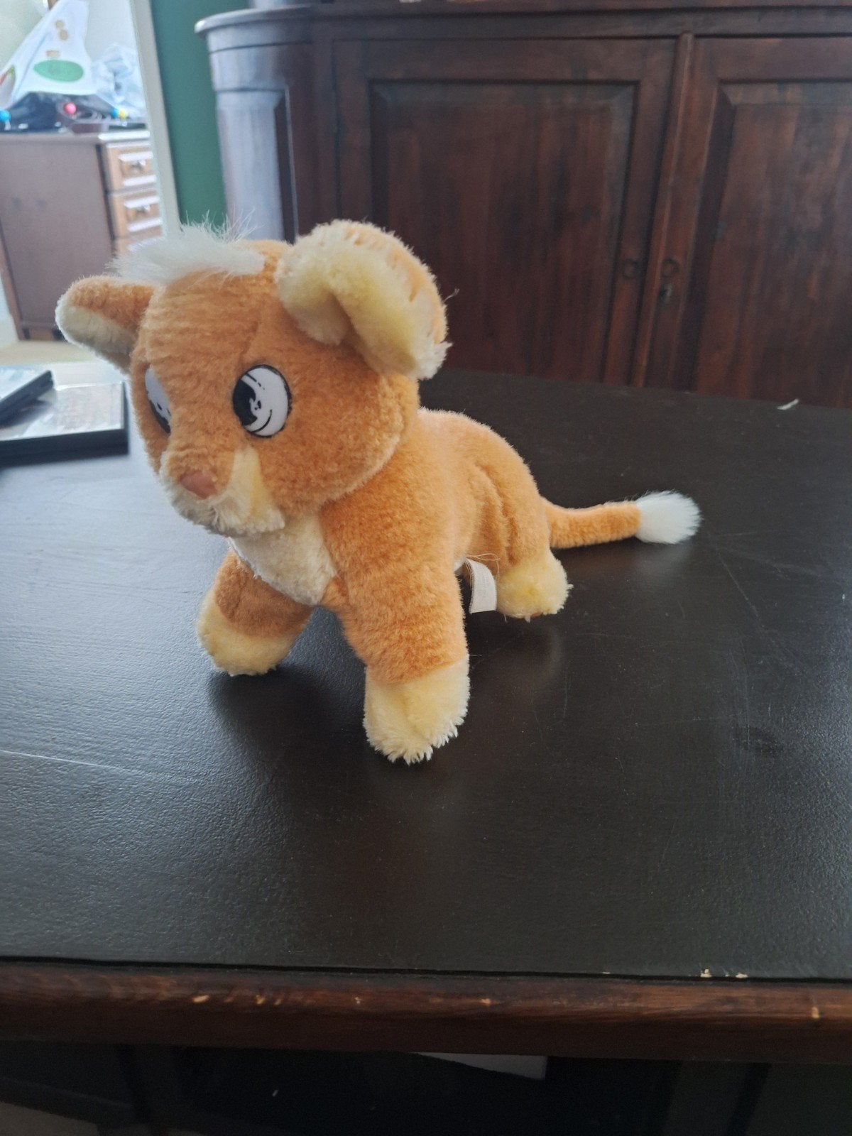 Schattig Leeuwtje Knuffel - Ogen licht beschadigd, Oranje, Gebruikt, Ophalen of Verzenden, Middelgroot (20 tot 80 cm)