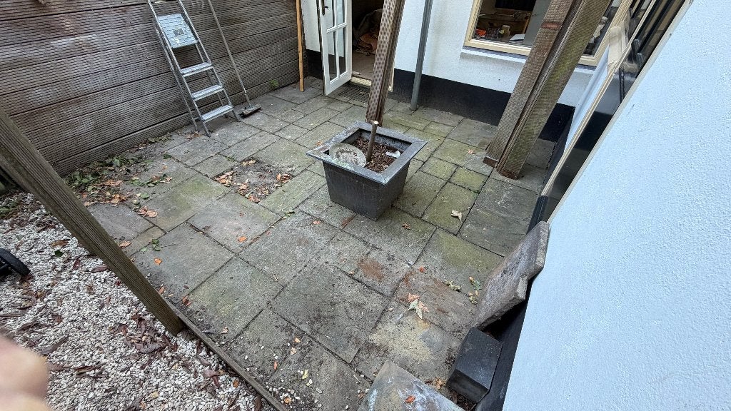 Terrastegels +/- 13M2, Ophalen, Gebruikt, 10 m² of meer, Beton