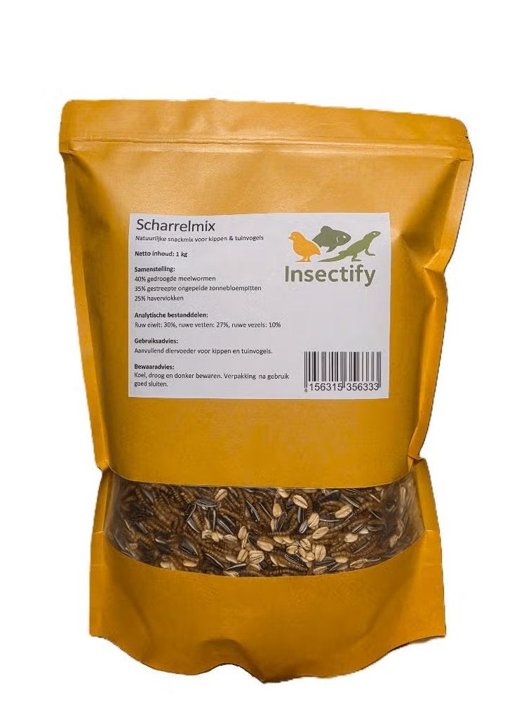 Insectify Scharrelmix 1 kg – Kippenvoer & Tuinvogelvoer, Dieren en Toebehoren, Ophalen of Verzenden