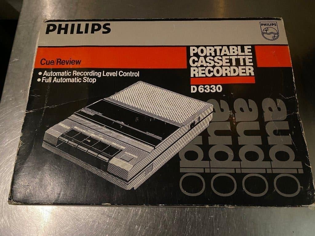 philips D6330   portable  cassette recorder in doos, Ophalen of Verzenden, Enkel, Philips, Auto-reverse