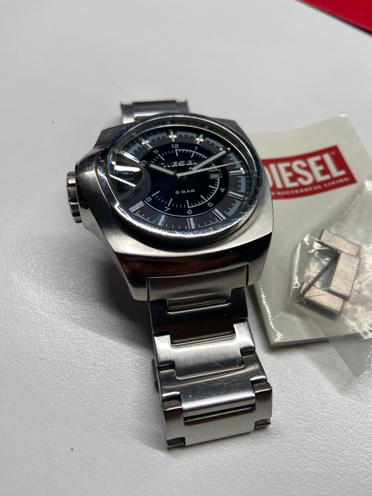Diesel DZ1237 Horloge, Ophalen of Verzenden, Zo goed als nieuw, Zilver, Jongen of Meisje